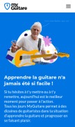 How myguitare.com looks like on a mobile device such as an iPhone.