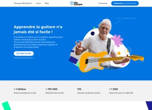 How myguitare.com looks like on a tablet such as an iPad.