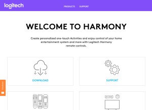 How myharmony.com looks like on a tablet such as an iPad.