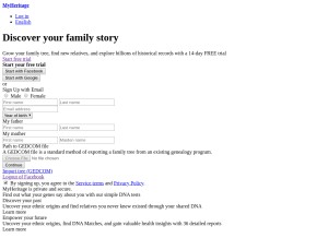 How myheritage-container.com looks like on a tablet such as an iPad.