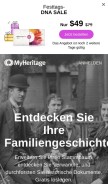 How myheritage.de looks like on a mobile device such as an iPhone.