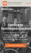 How myheritage.nl looks like on a mobile device such as an iPhone.