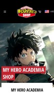 How myheroacademia-shop.com looks like on a mobile device such as an iPhone.