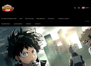 How myheroacademia-shop.com looks like on a tablet such as an iPad.