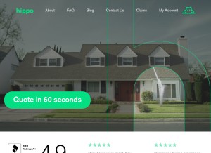 How myhippo.com looks like on a tablet such as an iPad.