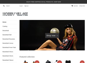 How myhobbyvillage.com looks like on a tablet such as an iPad.