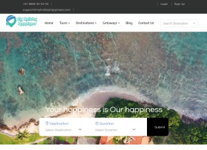 How myholidayhappiness.com looks like on a tablet such as an iPad.