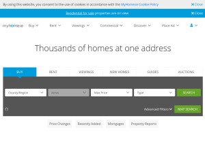 How myhome.ie looks like on a tablet such as an iPad.