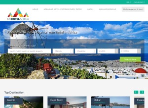 How myhotelafrica.com looks like on a tablet such as an iPad.