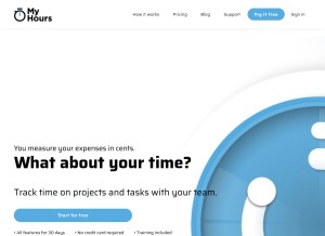How myhours.com looks like on a tablet such as an iPad.