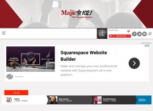 How myhoustonmajic.com looks like on a tablet such as an iPad.