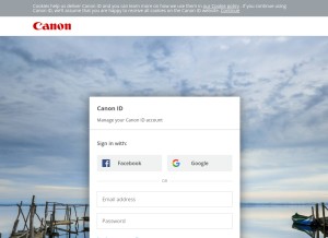 How myid.canon looks like on a tablet such as an iPad.