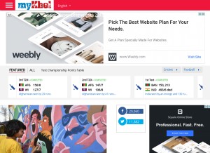 How mykhel.com looks like on a tablet such as an iPad.