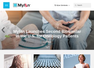 How mylan.com looks like on a tablet such as an iPad.