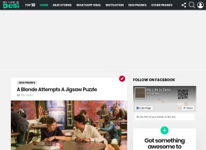 How mylifeisdesi.com looks like on a tablet such as an iPad.