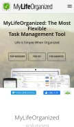 How mylifeorganized.net looks like on a mobile device such as an iPhone.