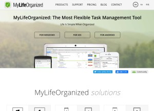 How mylifeorganized.net looks like on a tablet such as an iPad.