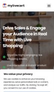 How mylivecart.com looks like on a mobile device such as an iPhone.