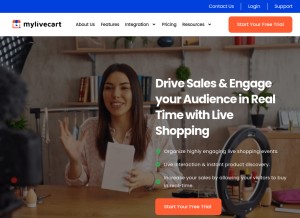 How mylivecart.com looks like on a tablet such as an iPad.