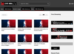 How mylivenba.com looks like on a tablet such as an iPad.