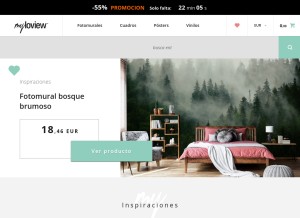 How myloview.es looks like on a tablet such as an iPad.