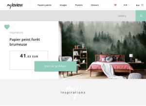 How myloview.fr looks like on a tablet such as an iPad.