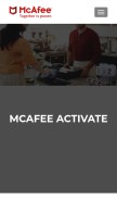 How mymcafee.co.uk looks like on a mobile device such as an iPhone.