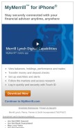 How mymerrill.com looks like on a mobile device such as an iPhone.