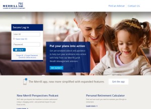 How mymerrill.com looks like on a tablet such as an iPad.