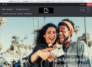 How mymobileshop.nl looks like on a tablet such as an iPad.