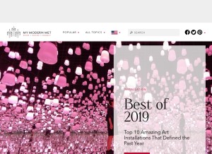 How mymodernmet.com looks like on a tablet such as an iPad.