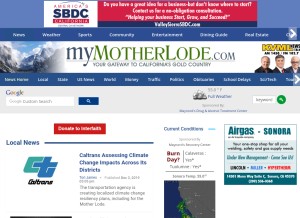 How mymotherlode.com looks like on a tablet such as an iPad.