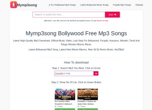 How mymp3song.world looks like on a tablet such as an iPad.