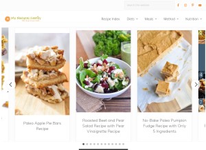 How mynaturalfamily.com looks like on a tablet such as an iPad.