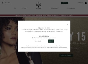 How myndspa.com looks like on a tablet such as an iPad.