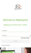 How myneopost.com looks like on a mobile device such as an iPhone.