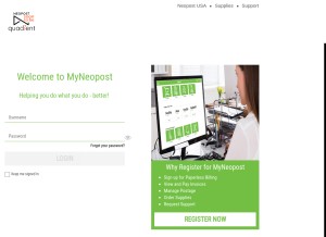 How myneopost.com looks like on a tablet such as an iPad.