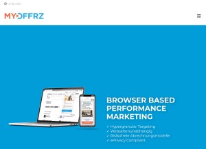 How myoffrz.io looks like on a tablet such as an iPad.