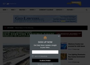 How mypanhandle.com looks like on a tablet such as an iPad.