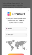 How mypostcard.com looks like on a mobile device such as an iPhone.