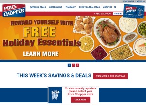 How mypricechopper.com looks like on a tablet such as an iPad.