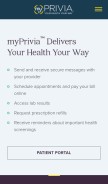 How myprivia.com looks like on a mobile device such as an iPhone.