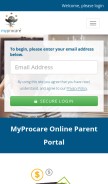 How myprocare.com looks like on a mobile device such as an iPhone.