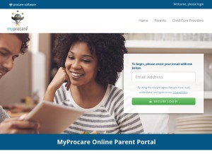 How myprocare.com looks like on a tablet such as an iPad.