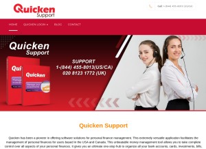 How myquickensupport.com looks like on a tablet such as an iPad.