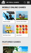 How myrealgames.com looks like on a mobile device such as an iPhone.
