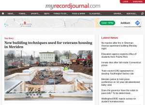 How myrecordjournal.com looks like on a tablet such as an iPad.
