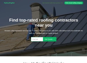 How myroofingpal.com looks like on a tablet such as an iPad.
