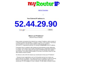 How myrouterip.com looks like on a tablet such as an iPad.