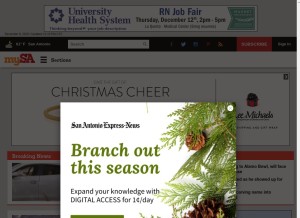 How mysanantonio.com looks like on a tablet such as an iPad.